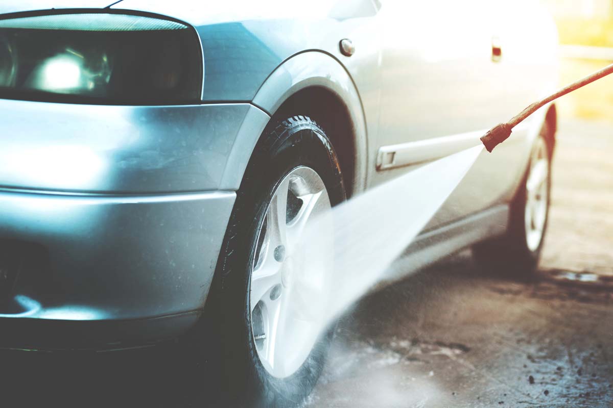 High pressure wheel rinse