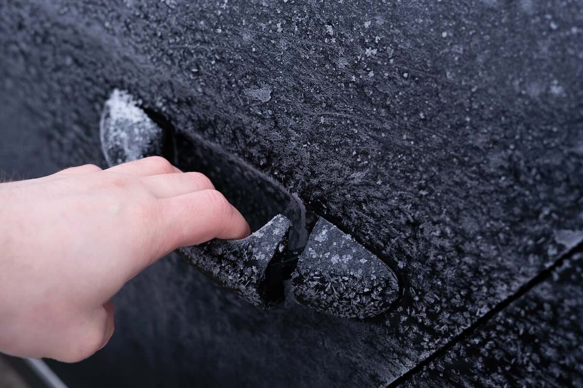 Frozen car door