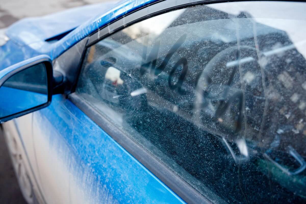 Road salt on vehicle