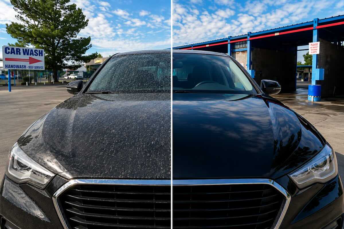 Spot free rinse at Anytime Touchless Car Wash