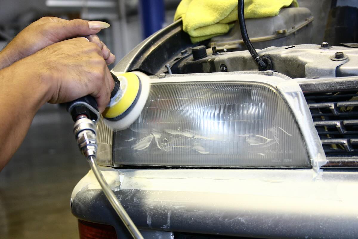 Polishing headlights
